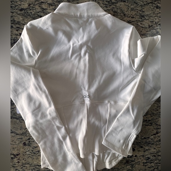 NWT ALO Yoga (M) Airbrush Corset Full Zip-Up Jacket Ivory - Picture 6 of 7